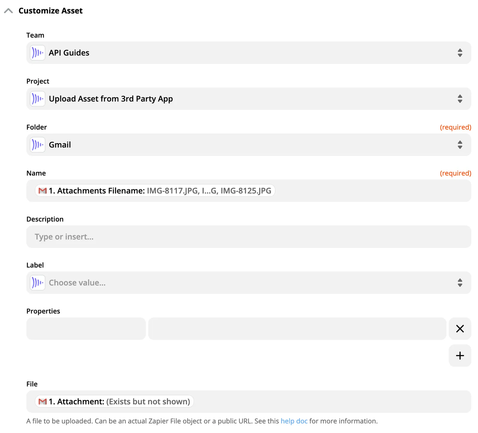 Customize Asset screenshot